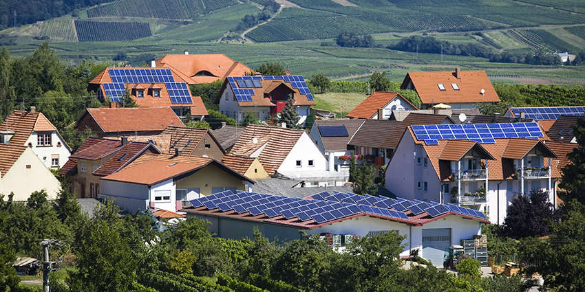 illage with Solar Panel Houses
